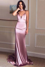 Vestidos compridos de baile com alças finas, lavanda, corte sereia, vestidos de noite