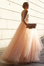 Abiti da ballo scintillanti a linea ad A con spalline, perline, abito lungo e bello da ballo, abito da sera