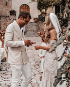 Roycebridal Sweetheart Neck Lace Beach Ivory Rustic Boho Wedding Dresses