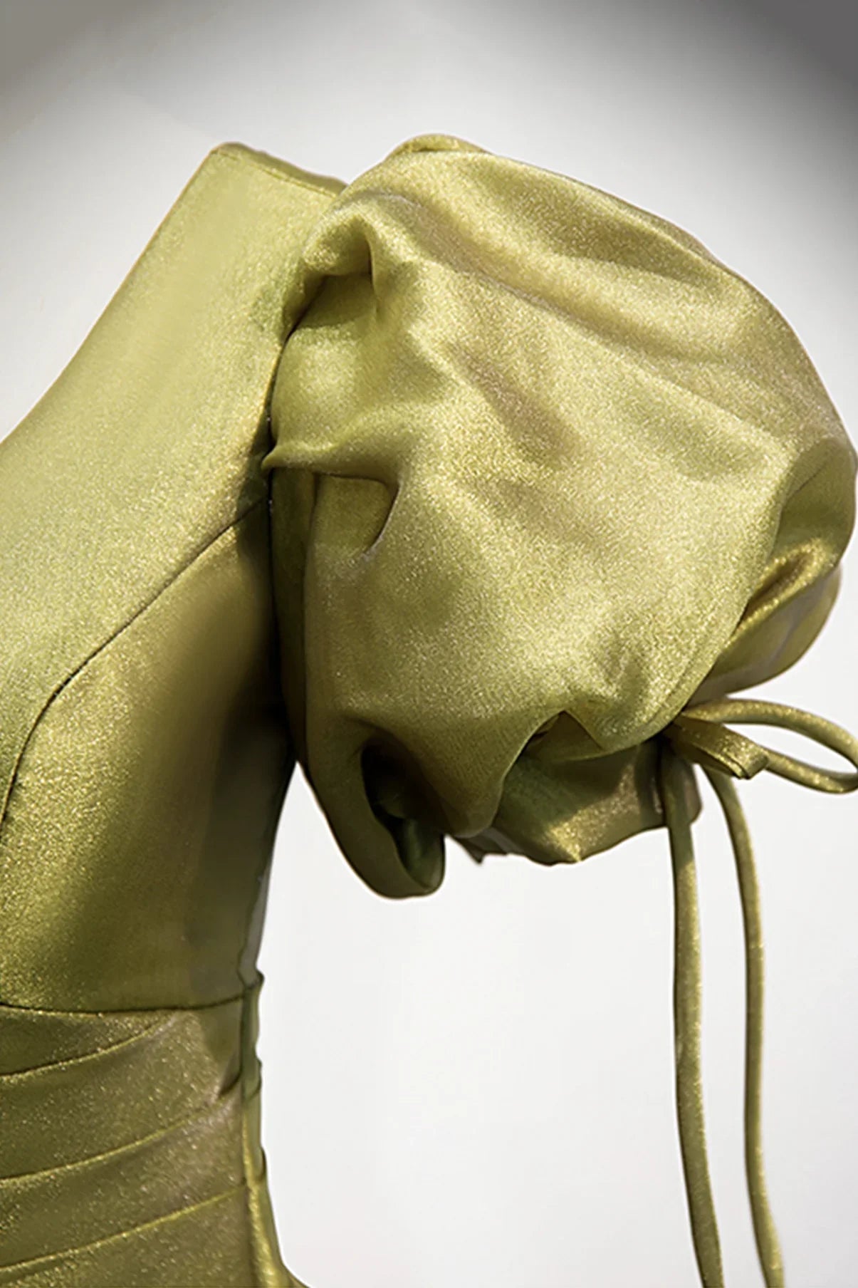 Vestido longo de baile verde com decote em V em tule Vestido de noite em linha A Y898