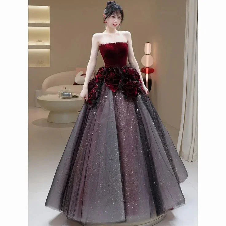 Rotes langes Abschlussballkleid Ballkleid Abendkleid edles Kleid Y7343