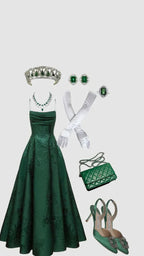 Vestido de Festa Verde Esmeralda em Linha A com Alças Finas, Vestido Elegante para Noite Y1799