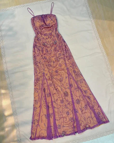 Abito da sera lungo sirena in tulle con spalline sottili lussuoso Y8137