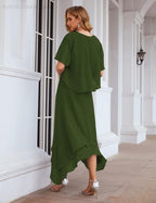 Vestidos de Noiva para Mães de Tamanho Grande em Chiffon com Casaco, Vestidos Formais para Casamento SEA28073