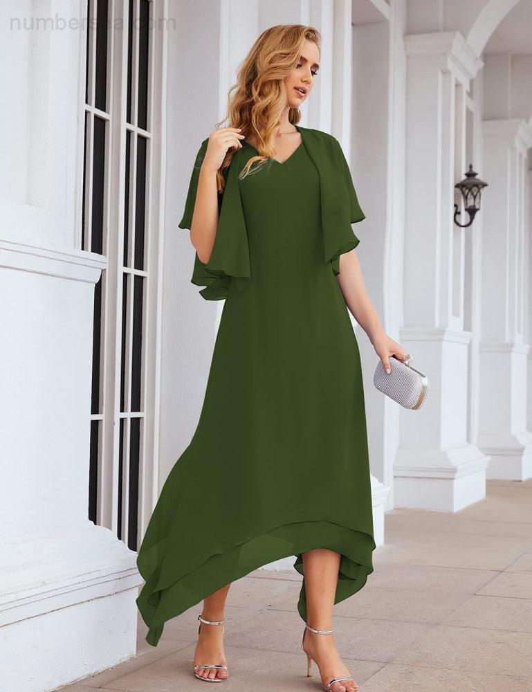 Vestidos de Noiva para Mães de Tamanho Grande em Chiffon com Casaco, Vestidos Formais para Casamento SEA28073