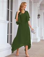 Vestidos de Noiva para Mães de Tamanho Grande em Chiffon com Casaco, Vestidos Formais para Casamento SEA28073