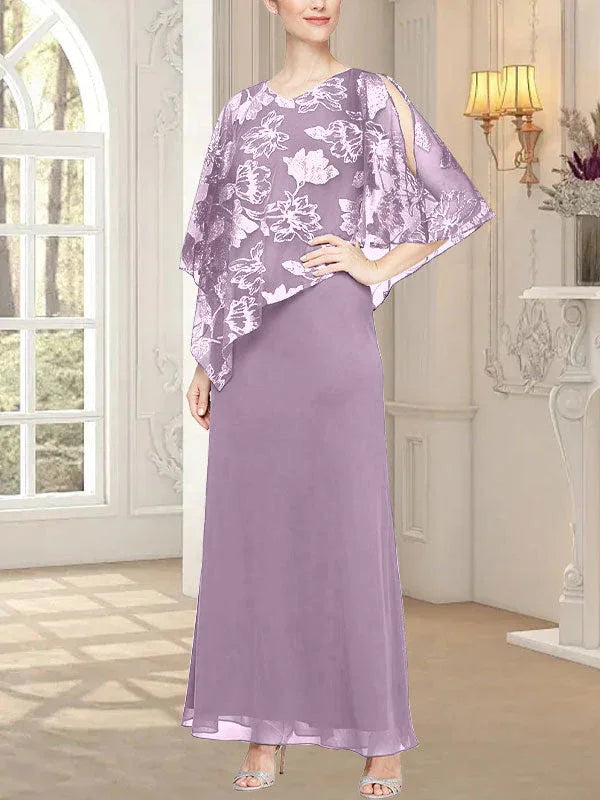 فستان شبكي طويل لامع مع صدرية بطبقة غير متماثلة مبتكرة