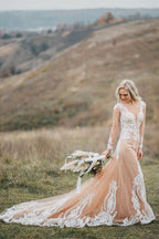 Meerjungfrau Lange Ärmel Bohemian Brautkleider Mit Applikationen