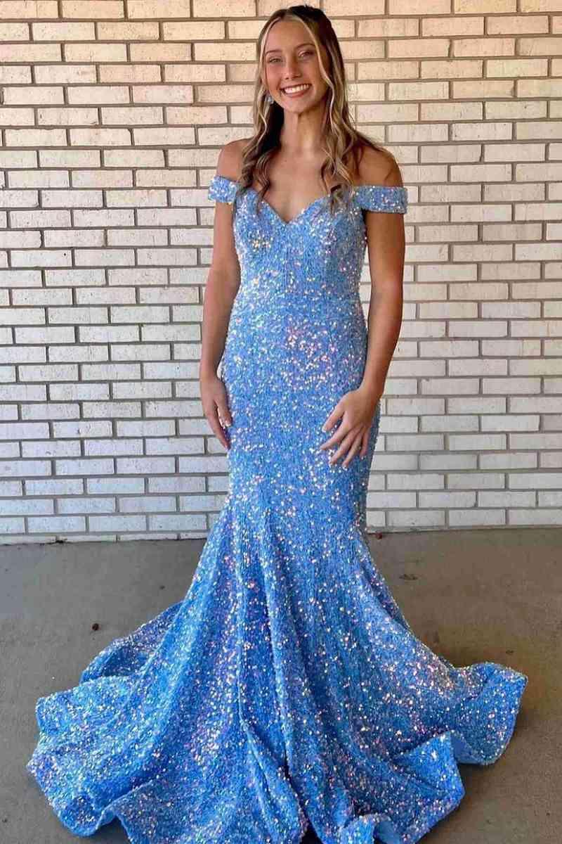 Abito lungo con paillettes a sirena Abiti da cerimonia SYP150