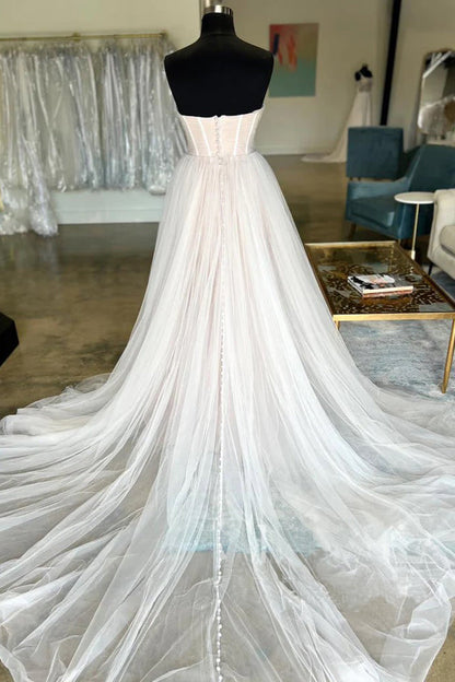 Minimalistische Tüll-Brautkleider Sweetheart Neck Brautkleider