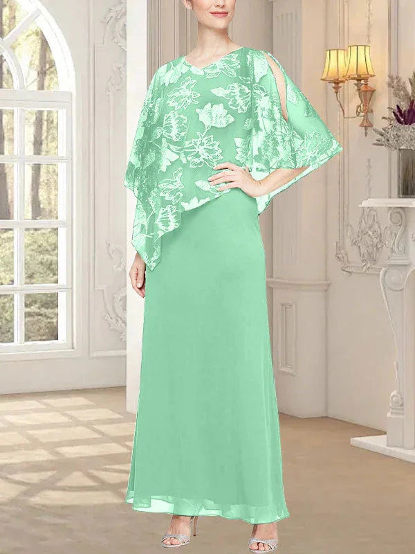 فستان شبكي طويل لامع مع صدرية بطبقة غير متماثلة مبتكرة