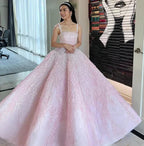 Nouvelle arrivée Robe longue de bal formelle à bretelles roses ornée de paillettes et de perles pour occasions spéciales Y4918