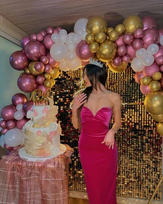 فستان سهرة طويل برقبة قلب أنيقة زي عيد ميلاد 22 ي6258