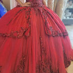 Abiti rossi nuovi per Quinceañera con paillettes, perline, applicazioni, scollo a cuore, formali, da festa, principessa, abiti da ballo Vestidos Y4257