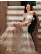 Vestido de fiesta transparente de moda estilo retro sexy, vestido de noche blanco, Y2407