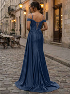 Emerald Green Beaded Satin Corset Long Prom Dress With Sheer Bodice