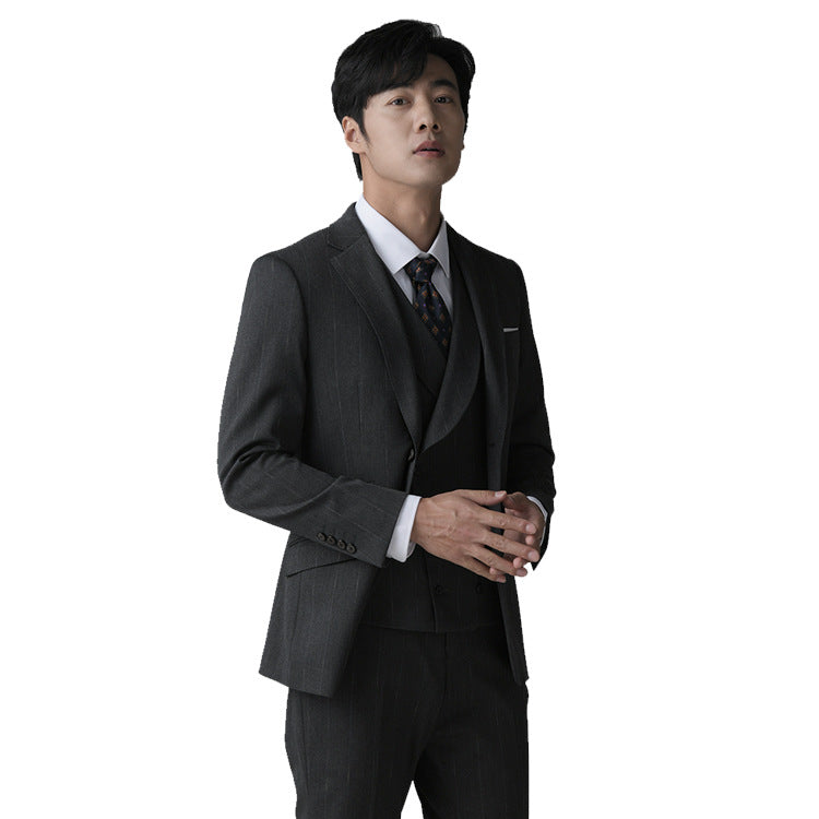 Fato de Smoking Masculino Slim Fit 3 Peças para Casamento e Noite Formal