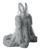 Thin mesh maternity wear long skirt photo studio clothing, sexy morning robe