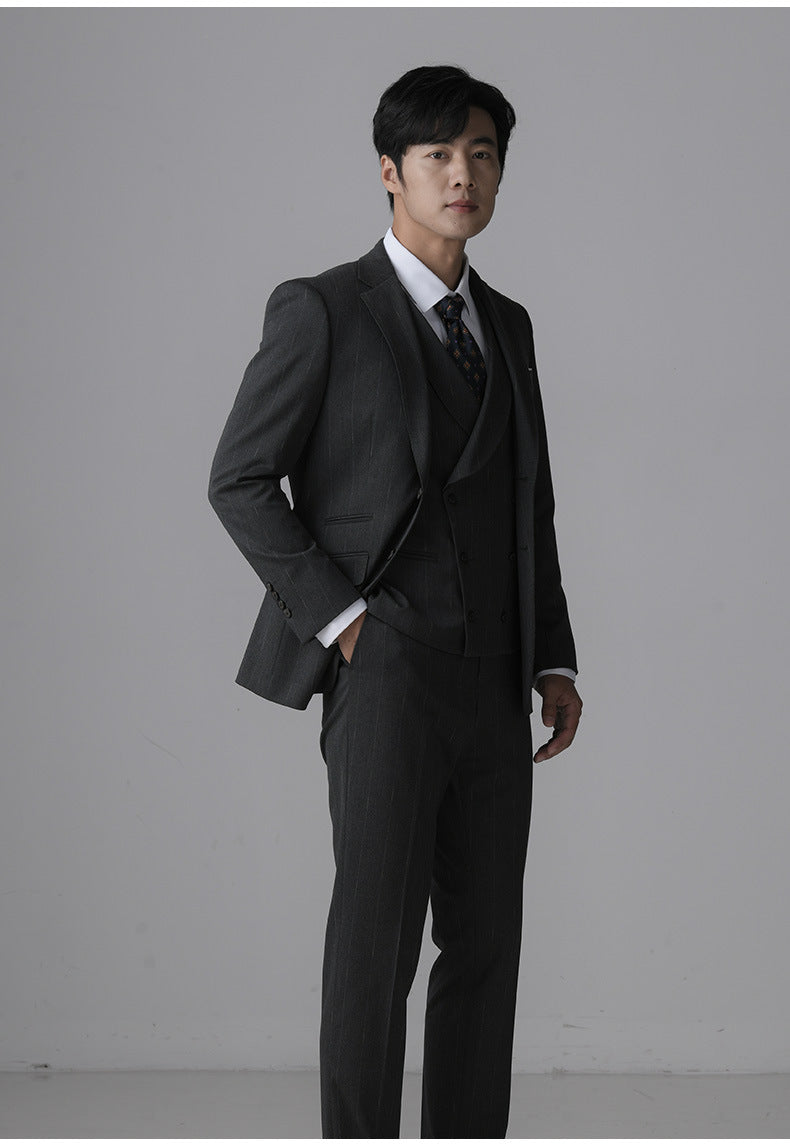 Fato de Smoking Masculino Slim Fit 3 Peças para Casamento e Noite Formal