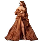 Hot-selling new soft mesh shiny long-sleeved V-neck gauze skirt maternity gauze skirt