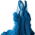 Thin mesh maternity wear long skirt photo studio clothing, sexy morning robe