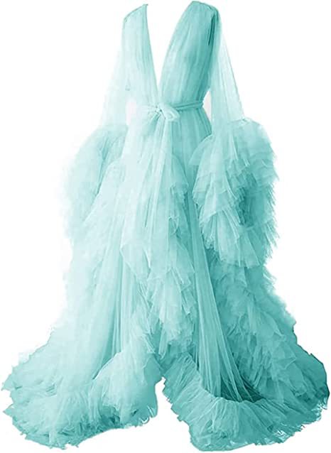 6120#Thin mesh maternity wear long skirt photo studio clothing, sexy morning robe