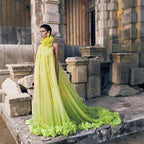 Hanging neck large open-back dress tulle robe maternity dress prom dress bride morning robe private dress