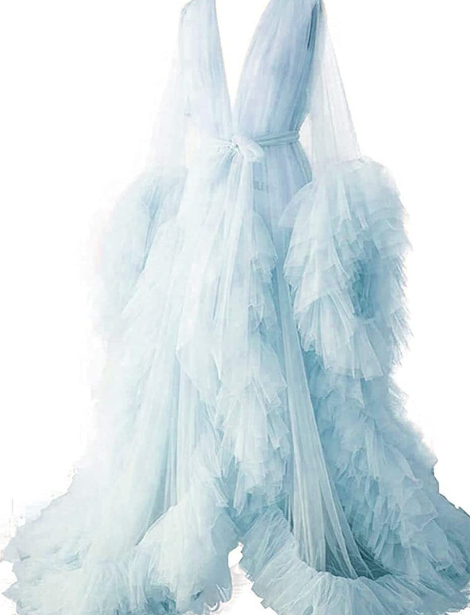 6120#Thin mesh maternity wear long skirt photo studio clothing, sexy morning robe