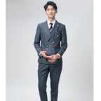 Costume Homme Slim Fit Double Boutonnage Style Coréen pour Mariage Taille Grande