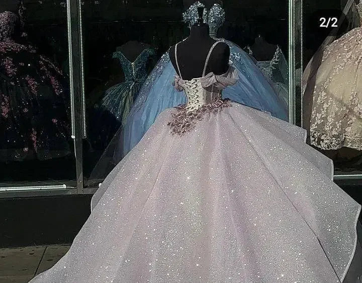 Schicke A-Linien Ballkleid mit Spaghettiträgern, Kleid zum 16. Geburtstag Y1918