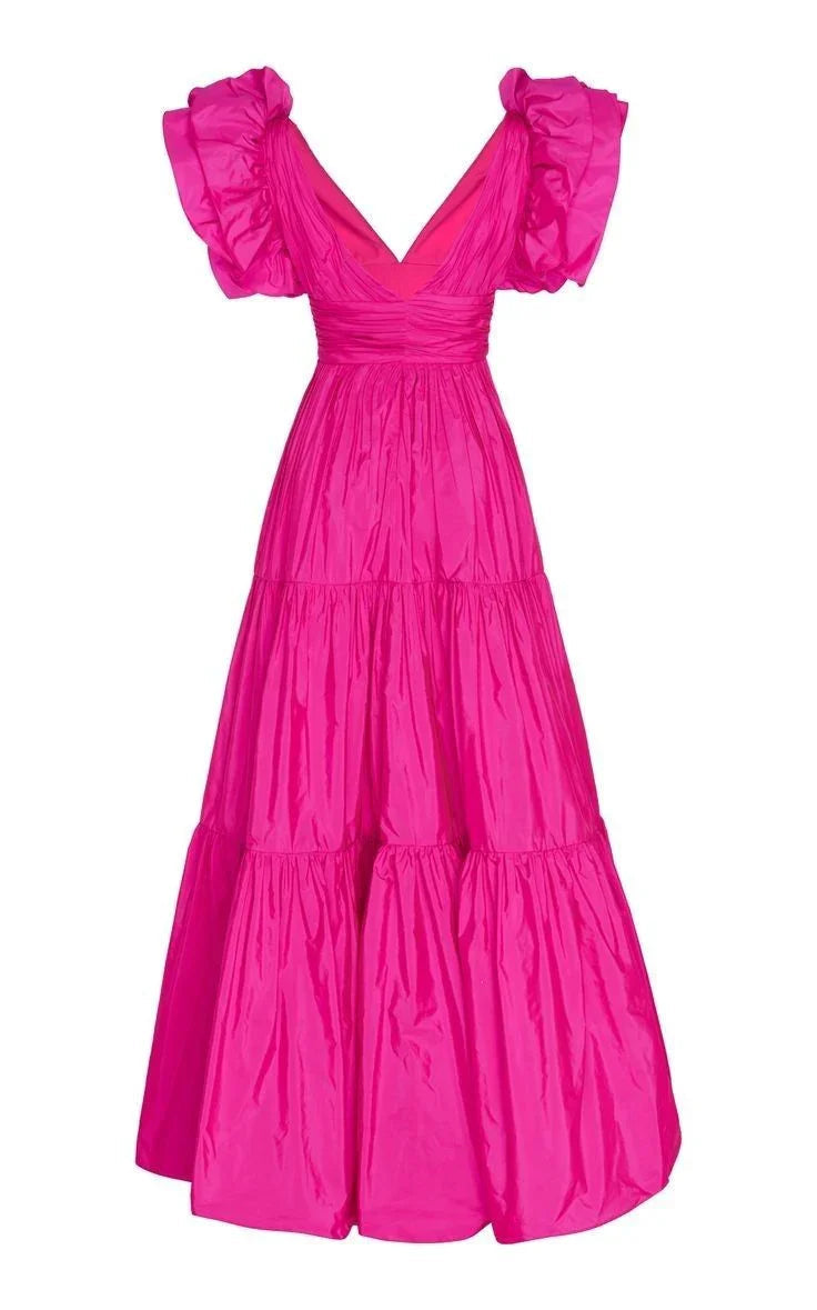 Abiti da sera lunghi a linea A per donna con scollo a V, abiti formali da sera Y3044