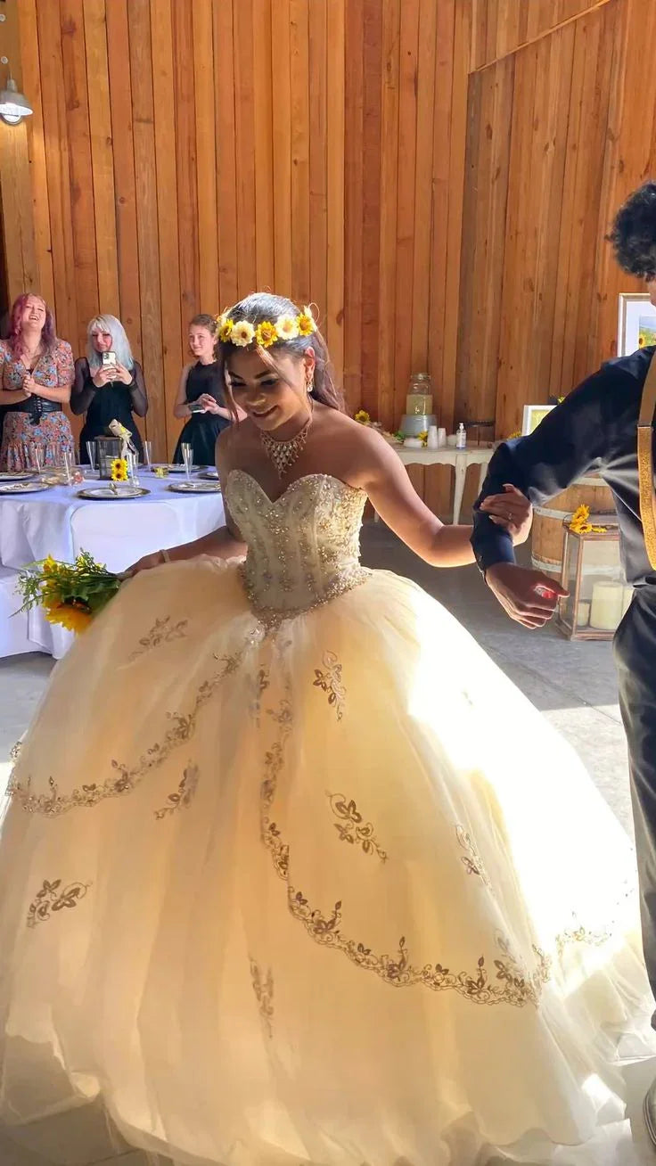 Robe de bal en tulle à encolure cœur éblouissante, robe de seize ans Y5397