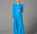Mother Of The Bride Pantsuit With Jacket And Sequins Long Sleeve Chiffon