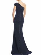 One Shoulder Floor Length Trumpet Mermaid Gown For Mother Of The Bride