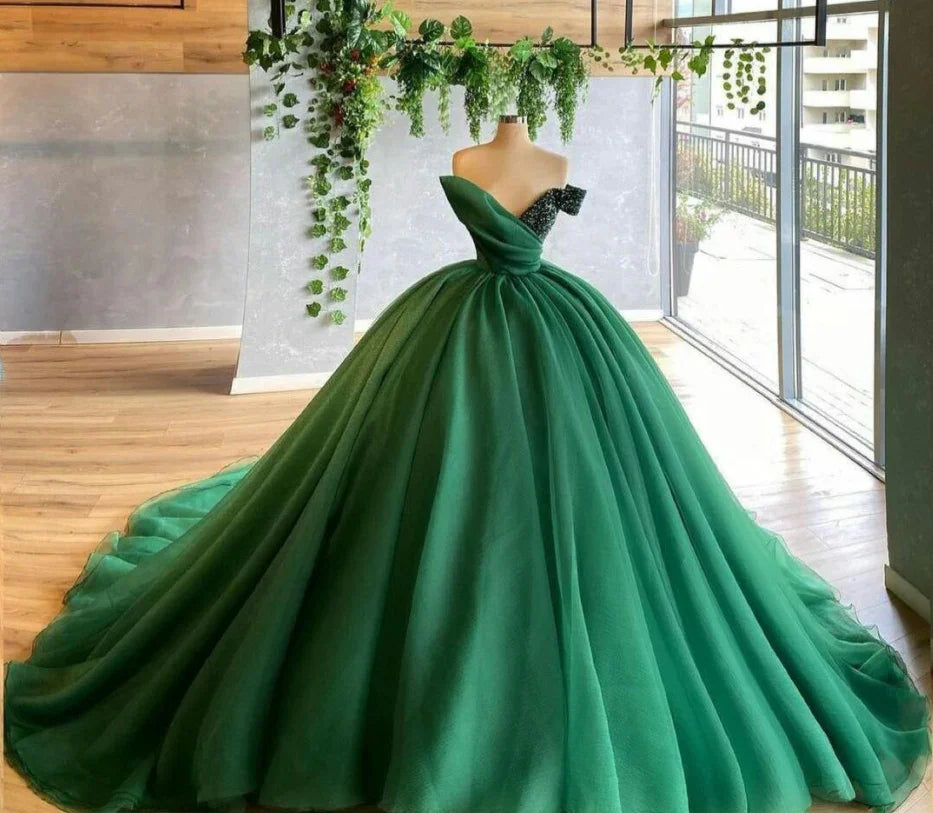 Abiti verdi per Quinceañera, abito da ballo, scollatura a V sensuale, abito formale in tulle Y296