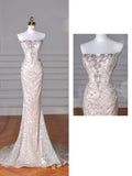 Vestido de Baile Longo de Sereia com Lantejoulas em Tule Brilhante e Sem Alças Y8616