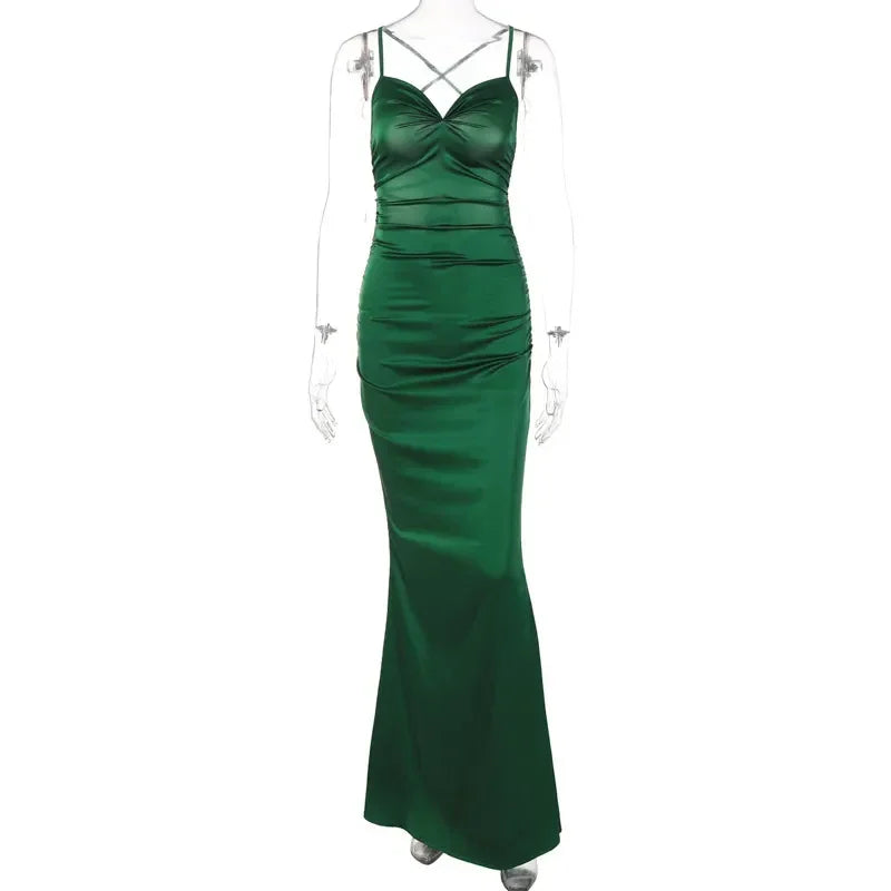 Abito da sera verde smeraldo a sirena, abito da sera seducente Y1829