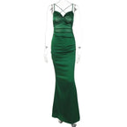 Abito da sera verde smeraldo a sirena, abito da sera seducente Y1829
