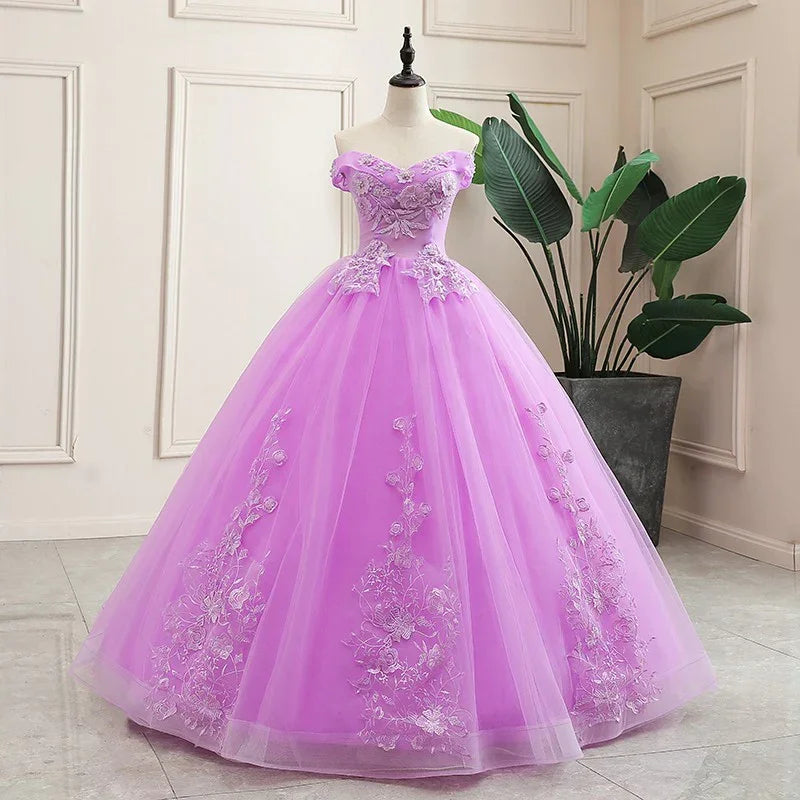Abito Viola per Quinceañera Classico da Principessa a Sfera Y299