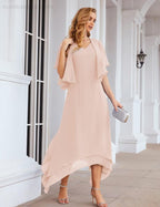 Vestidos de Noiva para Mães de Tamanho Grande em Chiffon com Casaco, Vestidos Formais para Casamento SEA28073