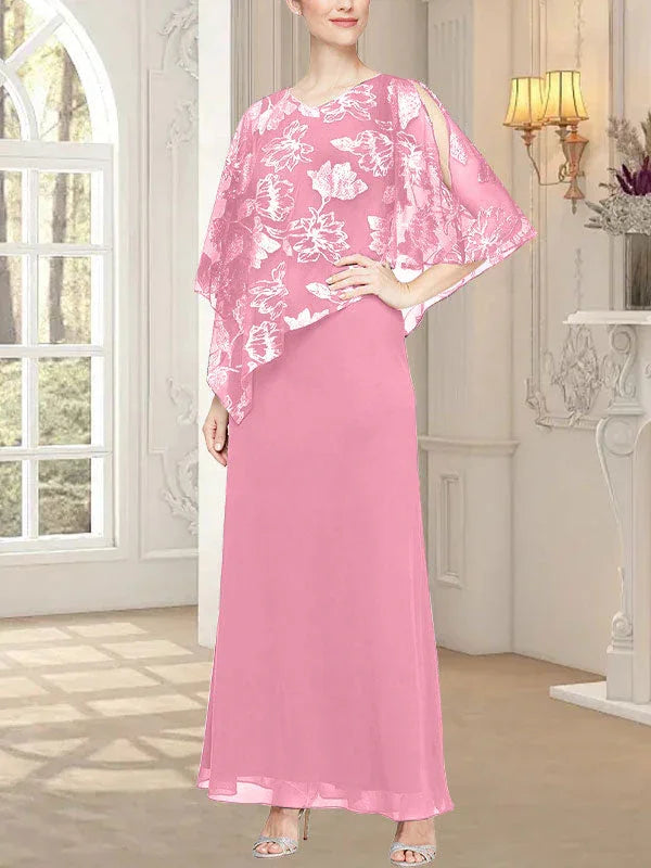 فستان شبكي طويل لامع مع صدرية بطبقة غير متماثلة مبتكرة