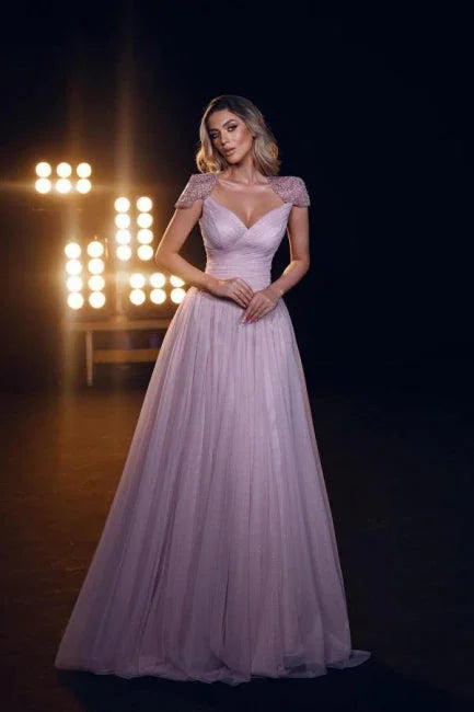 Abiti da ballo a linea ad A principessa dolce rosa