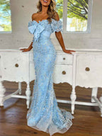 Pink Sequin Leaf Mermaid Prom Dress With V Neck