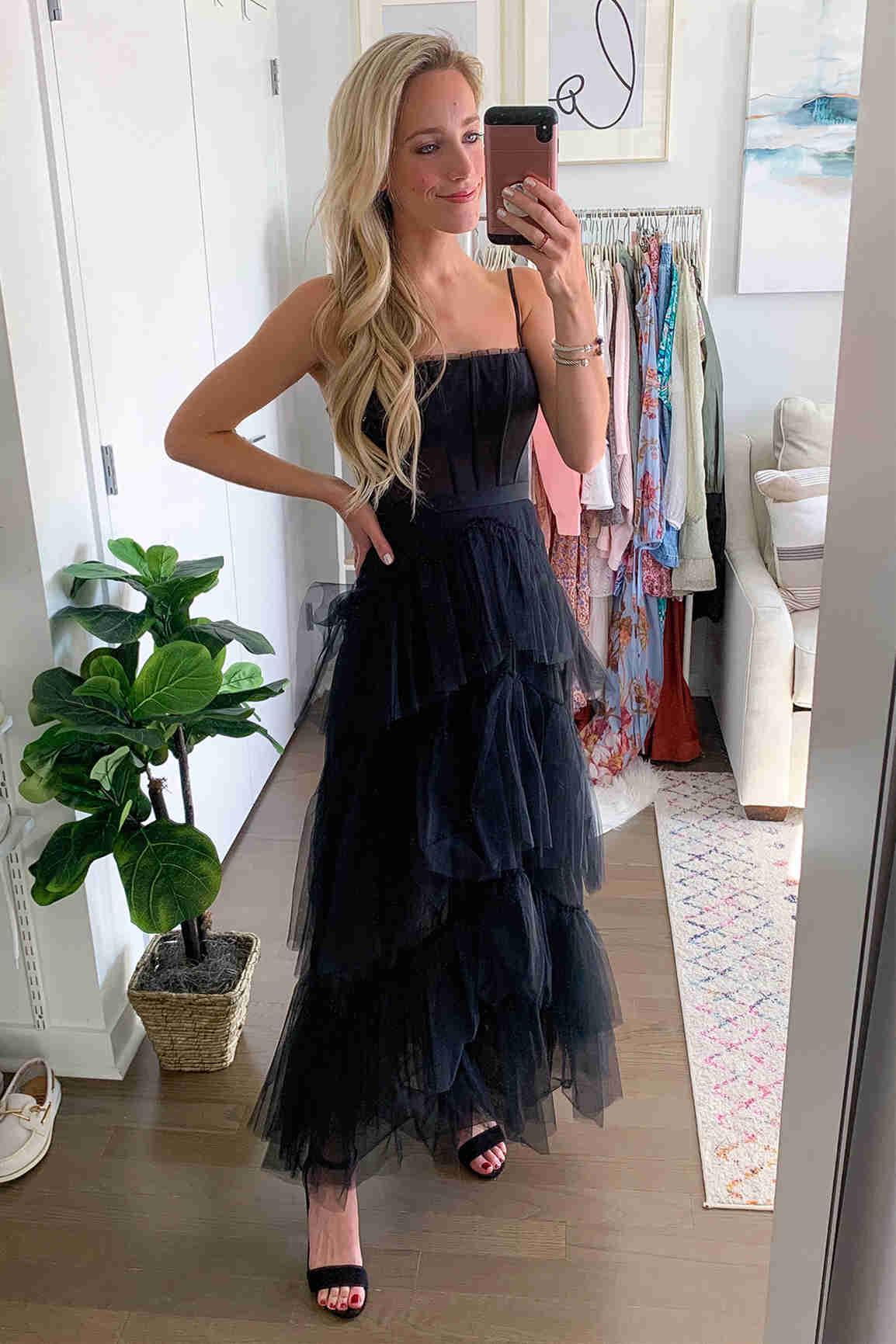 Abito da sera a balze in tulle rosa acceso Princess SYP103