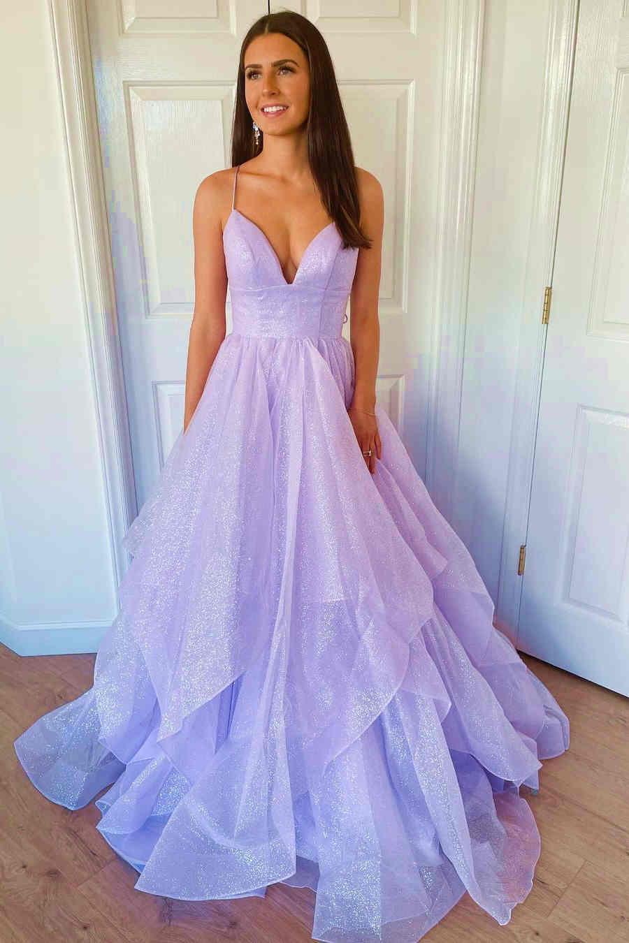 Abito formale a balze in tulle Lavanda Principessa SYP111