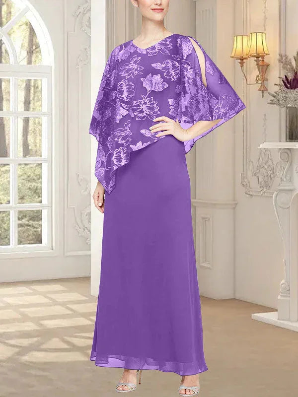 فستان شبكي طويل لامع مع صدرية بطبقة غير متماثلة مبتكرة