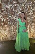 Elegante abito da sera verde a linea ad A Abito da sera verde Y5326