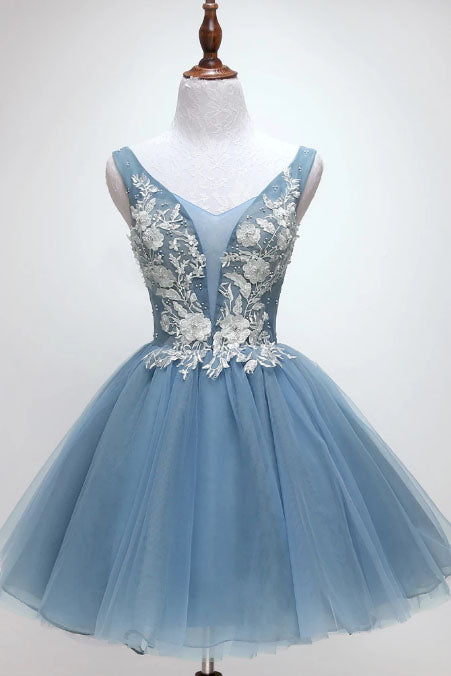 Abito da Ritorno a Casa con Applicazioni in Tulle a Principessa
