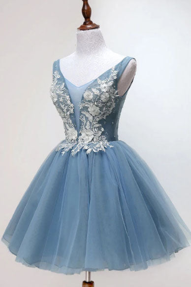 Abito da Ritorno a Casa con Applicazioni in Tulle a Principessa