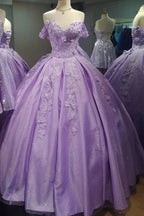 Vestido de Baile Princesa Lilás com Ombros Descobertos Y4359